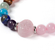 Bracelets extensibles en pierres naturelles et synthétiques avec perles de quartz rose BJEW-E354-A01-2