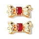 Brass Pave Cubic Zirconia Connector Charms KK-L208-01G-01-2
