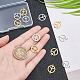 UNICRAFTALE 12Pcs 2 Colors Hollow Peace Sign Link Charms 201 Stainless Steel Connector Charms Laser Cut Flat Round Metal Links Pendant for Jewelry Making Hole 1.5mm Golden Stainless Steel Color STAS-UN0036-93-3