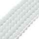 Opachi di colore solido perle tonde vetro fili GLAA-F032-8mm-01-2