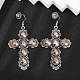 Серьги-подвески из сплава стекла для женщин EJEW-U053-03AS-01-2
