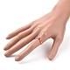 Glass Beaded Flower Wrap Stretch Finger Ring for Women RJEW-MZ00002-01-3