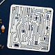 FINGERINSPIRE Circuit Board Stencil 30x30cm Reusable Mixed Media Stencils for Painting Large Size Electronic Sketch Stencils for Painting on Wall DIY-WH0172-1010-3