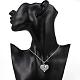 Silver Plated Brass Heart Pendant Necklaces for Women NJEW-BB00830-4