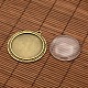 Vintage Tibetan Style Alloy Pendant Cabochon Settings and Transparent Flat Round Glass Cabochons DIY-X0227-AB-NF-2
