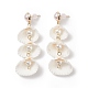 Aretes colgantes de perla y concha en espiral natural EJEW-TA00168-6
