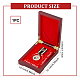 Fingerinspire Challenge Boîte de présentation en bois pour pièces de monnaie rectangulaire rouge foncé avec intérieur en velours pour pièces de monnaie ou récompenses de 1.57 pouce CON-WH0088-41A-2