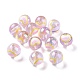 Placage uv perles acryliques transparentes irisées arc-en-ciel avec émail OACR-P014-03A-1