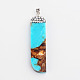 Assembled Bronzite and Synthetic Turquoise Pendants G-O122-03-3