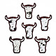 環境に優しい牛革レザーのビッグペンダント  染色木材  牛の頭  乳白色  55x50x3mm  穴：2.5mm FIND-N049-12-03-2