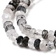Chapelets de perles en quartz rutile noir naturel G-H278-04-4