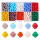 1800 Stück 10 Farben undurchsichtige einfarbige Glasperlenstränge GLAA-SZ0001-84-1