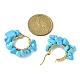 Synthetic Turquoise Chips Braided Hoop Earrings EJEW-JE04940-22-2