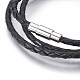 Bracelet en cuir tressé bracelets / colliers BJEW-JB03919-01-2