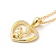 925 collar colgante de conejo con corazón de plata de ley con circonita cúbica transparente para mujer NJEW-E034-01G-2