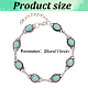 Anattasoul 2pcs bracelet de cheville en chaîne à maillons ovales turquoise imitation acrylique AJEW-AN0001-04-2