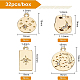 BENECREAT 32Pcs 18K Gold Plated 4 Style Flat Round Rectangle Star Moon Pattern Alloy Pendants with Crystal Rhinestone FIND-BC0001-89-2