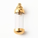 ステンレス製ガラス瓶ペンダント304個  開閉可能なアッシュ記念ペンダント  バイアルチューブペンダントをひねります  コラム  ゴールドカラー  42x13.5mm  穴：1.6mm STAS-O160-03G-1