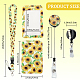 CRASPIRE Yellow Sunflowers ID Card Badge Holder Lanyards Sets Flower Retractable Badge Reel Clip Keychain Rectangle Clear ID Window Floral Detachable Neck Hang Strape for Women Teacher Doctors Nurse AJEW-WH0368-17B-2