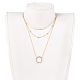 Set di collane con perline di vetro placcato ad anello NJEW-JN02626-01-4