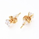 Brass Cubic Zirconia Pendant Necklace & Stud Earring Jeweley Sets SJEW-L154-11G-8