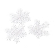 PVCペンダントの装飾  編み綿糸で  クリスマスツリーの装飾用  スノーフレーク  ホワイト  102~105x90~95x1mm  穴：2.5mm  3個/袋 AJEW-P099-08B-4
