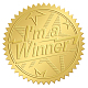 Craspire 2 Zoll goldgeprägte Umschlagsiegelaufkleber „I'm a Winner“ DIY-WH0211-261-1