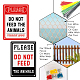 GLOBLELAND 2 Pack Do Not Feed Animals Signs Caution Signs Aluminum Do Not Feed Animals Warning Signs Metal Safety Signs DIY-GL0003-63-5