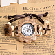 Imitation Wood Acrylic Beads Alloy Bracelet Watches WACH-P002-01-3