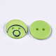樹脂ボタン  2穴  フラットラウンド  薄緑  15x3mm  穴：2mm  約1000個/袋 BUTT-Q041-06A-06-3