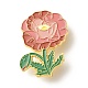 牡丹の花のエナメルピン  バックパックの服のための可憐な花の鉄のエナメルのブローチ  ゴールドカラー  鮭色  45x31x9.5mm JEWB-C012-08C-1