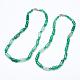 Природные зеленые ожерелья агата вышитый бисером NJEW-G912-03-3