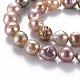 Naturales keshi abalorios de perlas hebras PEAR-S019-08A-4