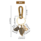 SUPERFINDINGS 2pcs 10.8cm Tiger with Leaf and Gourd Keychain Brass Keychain with Iron Key Rings Antique Bronze Feng Shui Gourd Tiger Keychain for Key Ring Handbag Tote Purse Backpack Bag KEYC-FH0001-06-4