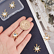 Beebeecraft 1 Box 5Pcs Sun Charms 18K Gold Plated Cat's Eye Glass Celestial Charm Pendants for Jewelry Making Bracelet Necklace Earring Craft Supplies KK-BBC0003-60-3