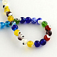 Handmade Millefiori Glass Round Beads Strands LK-R004-88-2