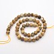 Frosted Round Natural Picture Jasper Beads Strands G-E302-112-8mm-2