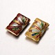 Mixed Colorful Flower Rectangle Handmade Cloisonne Beads X-CLB182Y-2