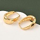 Латунные овальные серьги-кольца EJEW-D337-13G-3