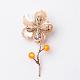 Flower Sea Shell Brass Safety Brooches JEWB-I009-09-2