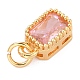 Real 18K Gold Plated Brass Inlaid Cubic Zirconia Charms ZIRC-L100-075G-5