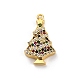 Рождественская серия латунные подвески с микропаве из кубического циркония KK-Q010-01G-05-1