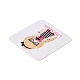 正方形の紙製イヤリング ディスプレイ カード  イヤリング収納用ジュエリーディスプレイカード  ホワイト  女の子模様  5x5x0.05cm  穴：0.8mm CDIS-C004-02A-4
