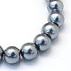 Cottura dipinto di perle di vetro perlato fili di perline rotondo X-HY-Q003-6mm-12-2