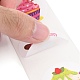 8スタイルの誕生日のテーマの紙のステッカー  粘着ロールステッカーラベル  封筒用  バブルメーラーとバッグ  フラットラウンド  ケーキの模様  3.8cm  500PCS /ロールについて DIY-L051-005B-6