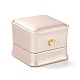 Puレザージュエリーボックス  レジンクラウン付き  リング包装箱用  正方形  ピンク  5.9x5.9x5cm CON-C012-03B-2