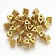 チベット風スペーサービーズ  カドミウムフリー＆鉛フリー  三角形  アンティーク黄金  4.5mm  穴：1mm GLF0399Y-2