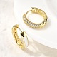 Латунные серьги-кольца из прозрачного кубического циркония EJEW-K276-11G-02-3