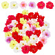 Craspire 120 pz 6 colori panno imitazione fiori di pesco AJEW-CP0001-87-1