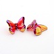 AB Color Plated Acrylic Butterfly Beads PACR-F004-06-1